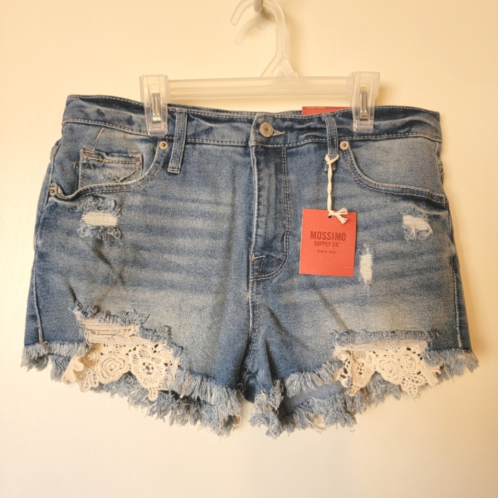 Mossimo High Waisted Lace/ripped NWT Shorts size 10